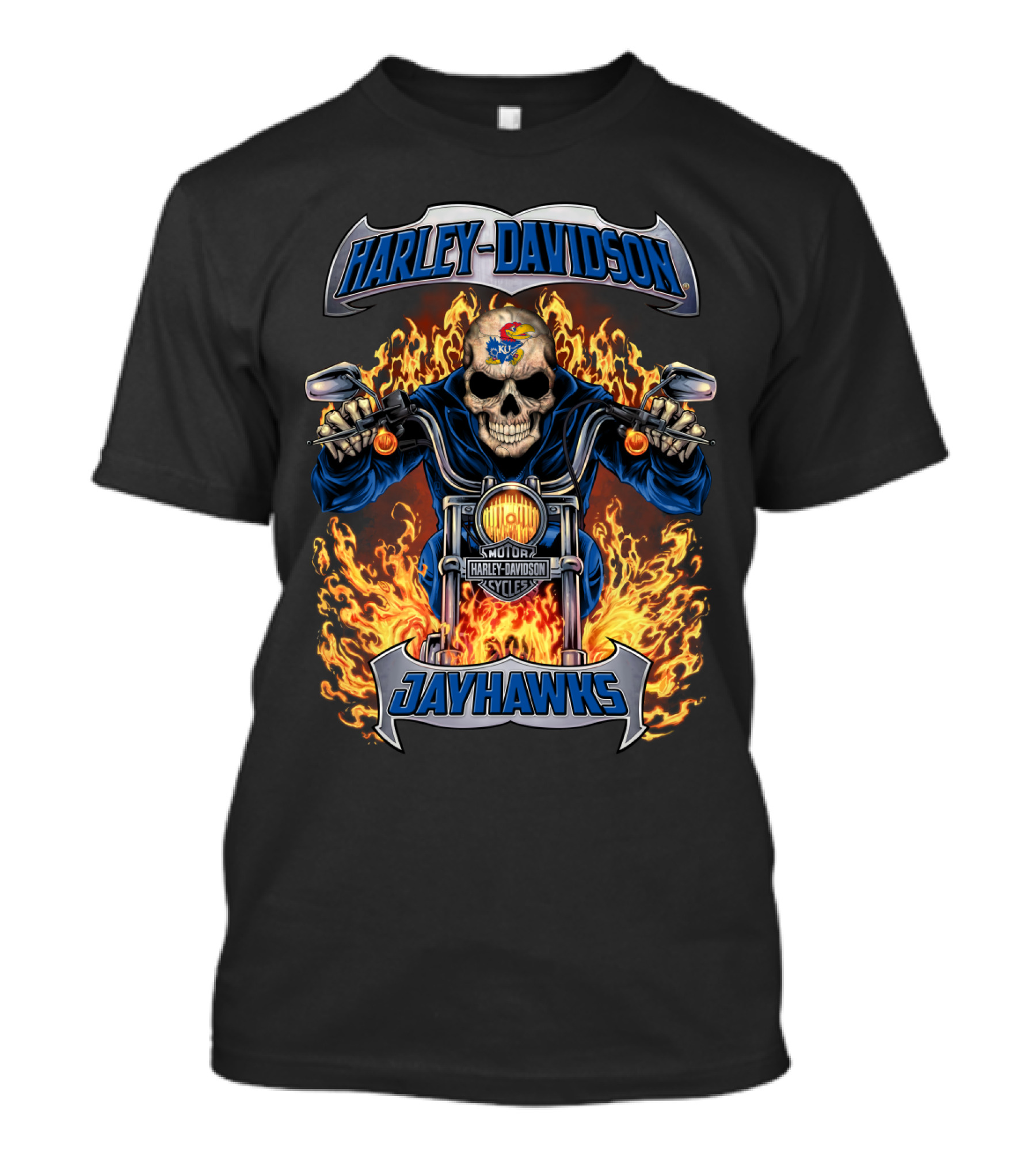 Harley Davidson Jayhawks Kansas Ncaa Hl1502 T-Shirt