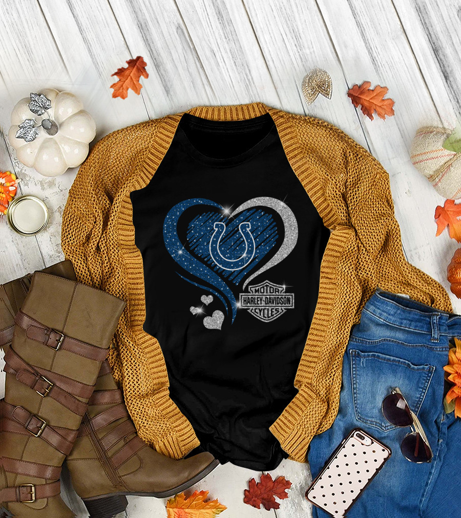 Harley Davidson Heart Indianapolis Colts T-Shirt