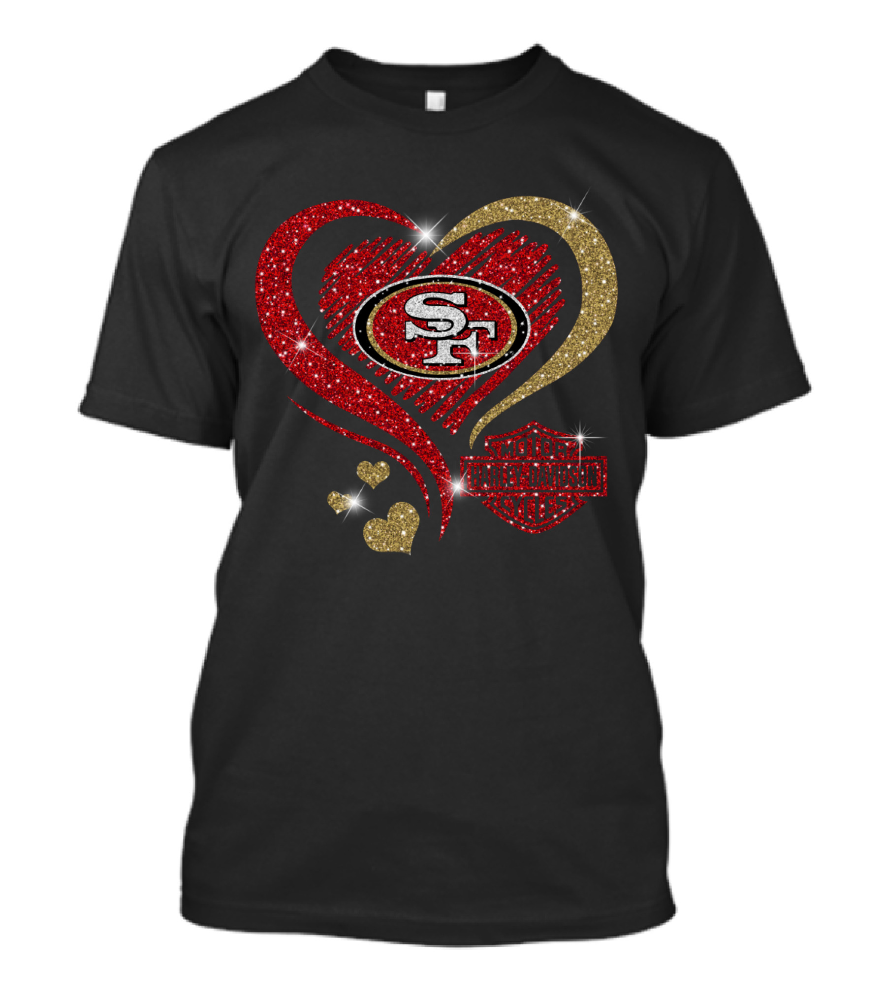 San Francisco 49ers Harley Davidson Heart T-Shirt