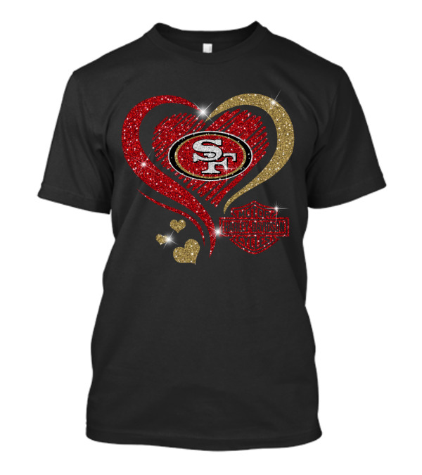 San Francisco 49ers Harley Davidson Heart T-Shirt