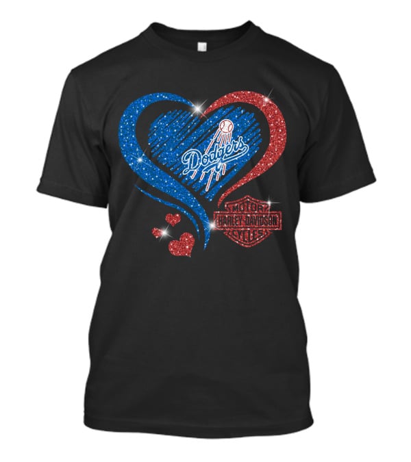 Los Angeles Dodgers Harley Davidson Heart T-Shirt