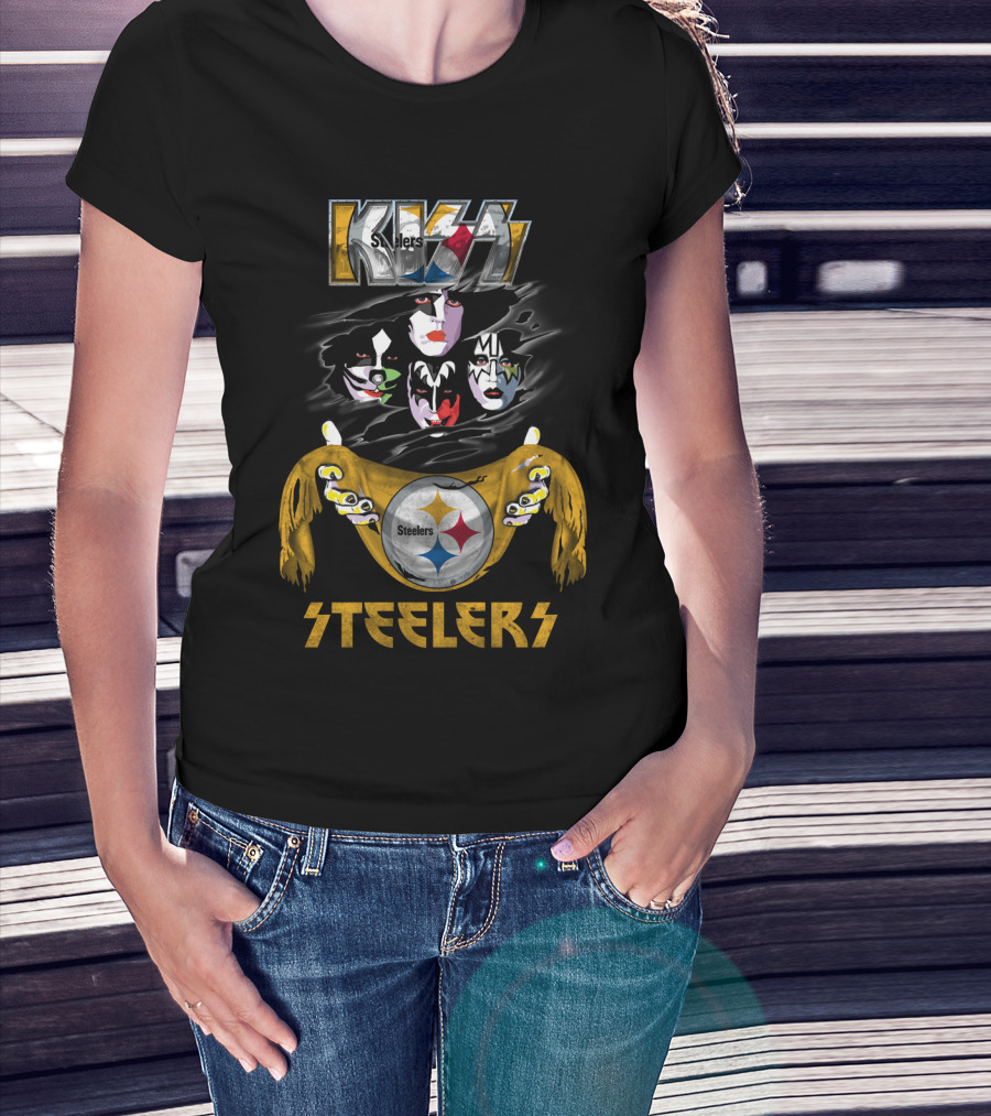Kiss Steelers Pittsburgh Nfl Champs Fusion Band Tribute T-Shirt