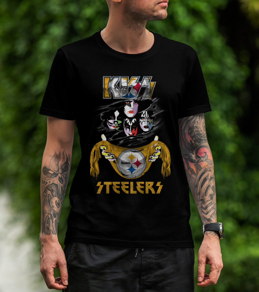 Kiss Steelers Pittsburgh Nfl Champs Fusion Band Tribute T-Shirt