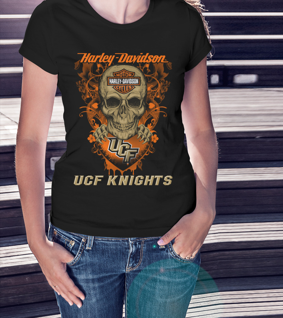 Harley Davidson Ucf Knights Skull T-Shirt