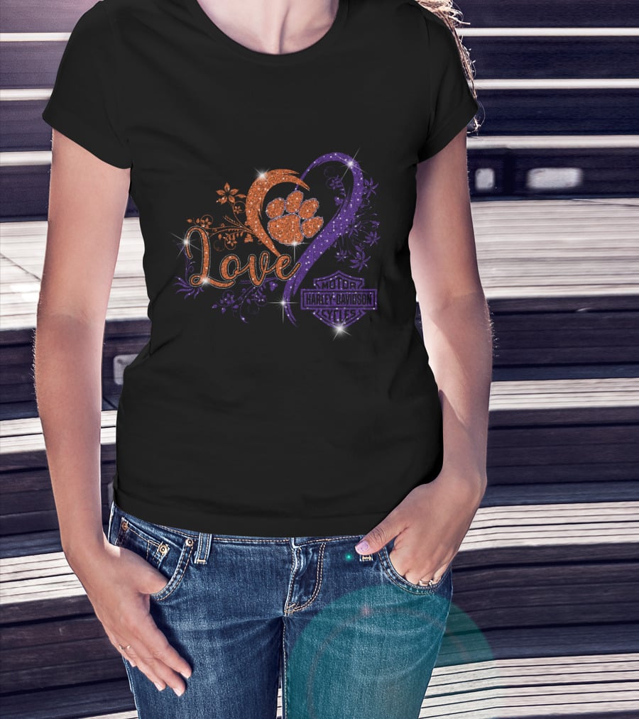 Love Clemson Tigers Harley Davidson T-Shirt