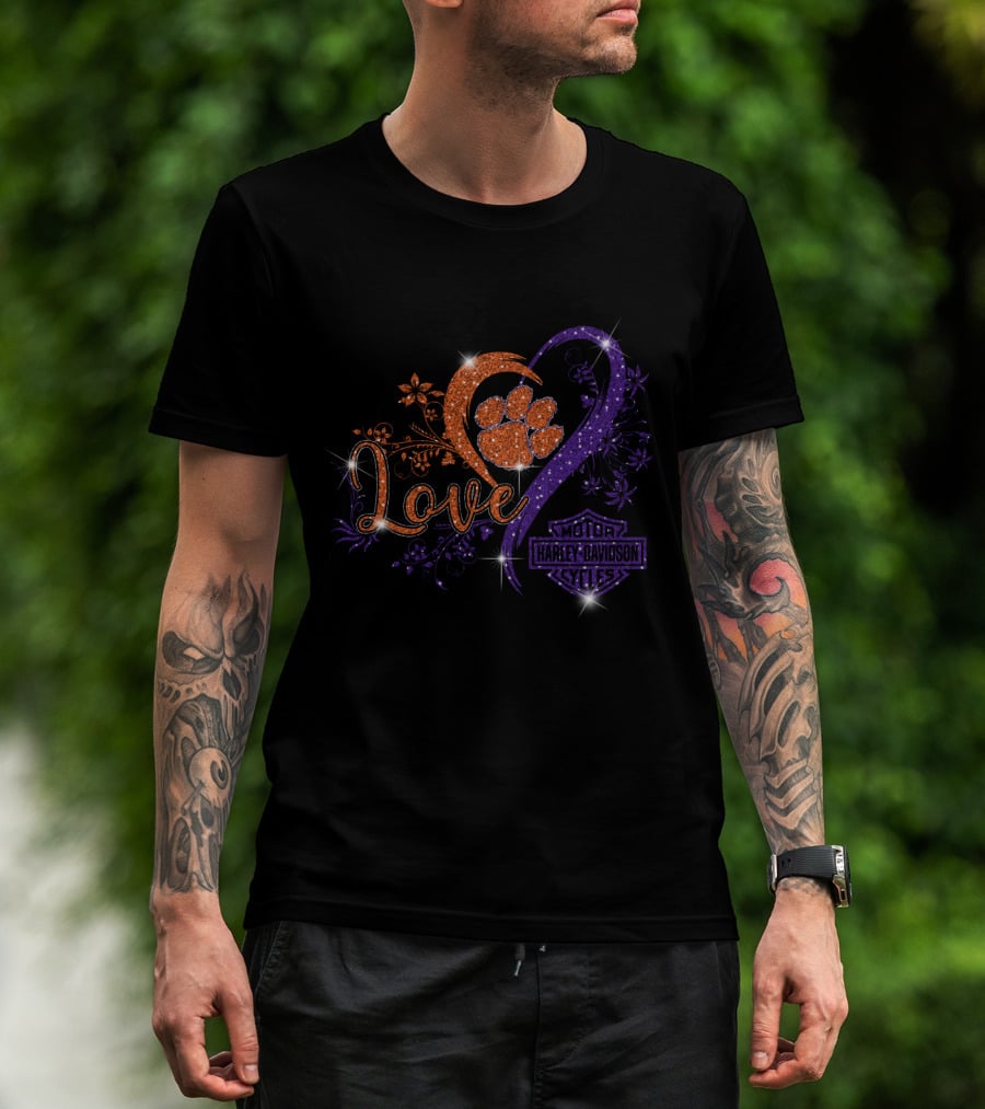 Love Clemson Tigers Harley Davidson T-Shirt