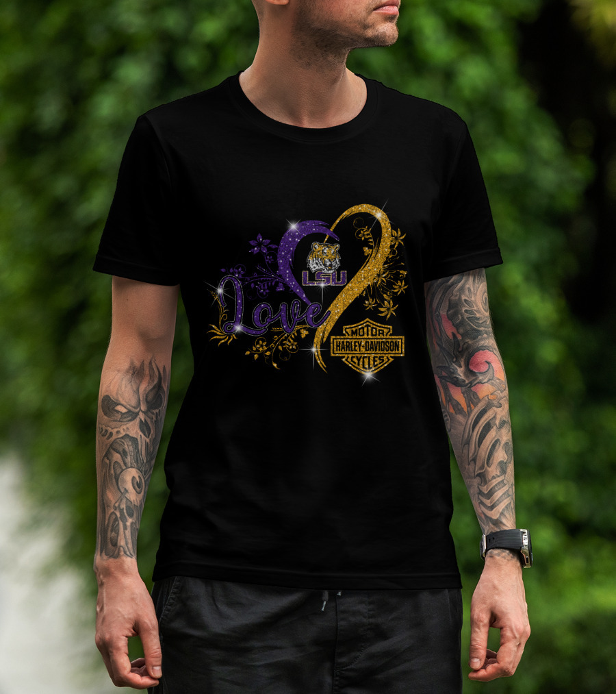 Love Lsu Tigers Harley Davidson Motorcycles T-Shirt