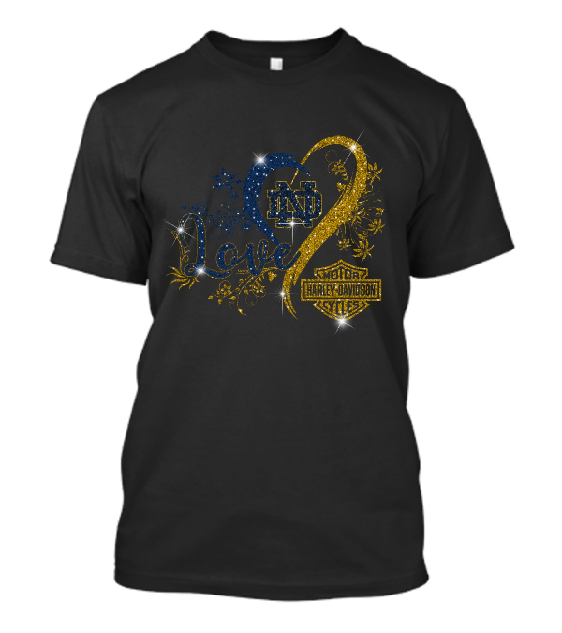 Love Notre Dame Fighting Irish Harley Davidson Motorcycles T-Shirt