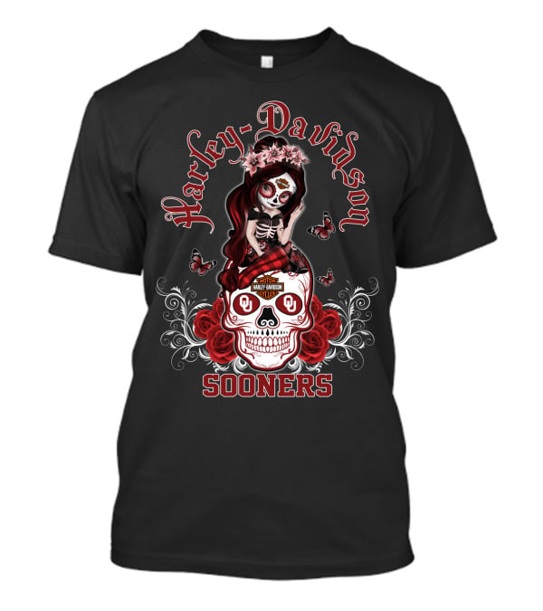 Harley Davidson Oklahoma Sooners Sugar Skull Girl T-Shirt
