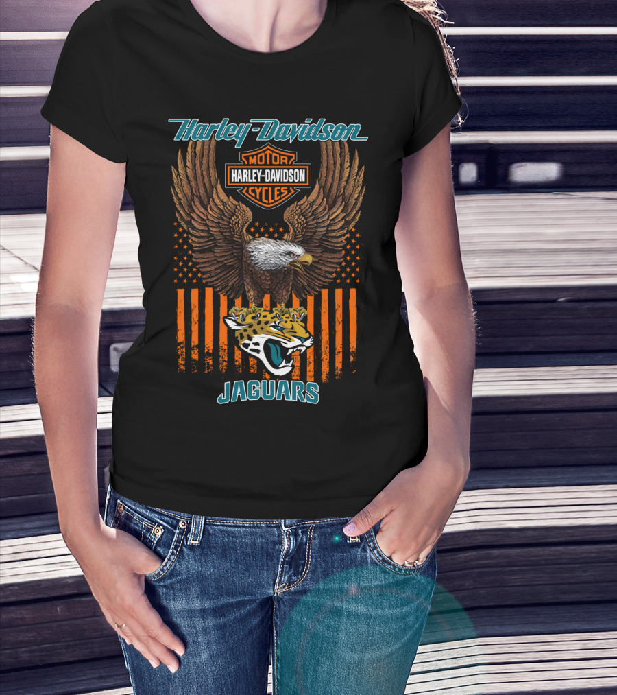 Harley Davidson Motor Cycles Nfl Jacksonville Jaguars T-Shirt