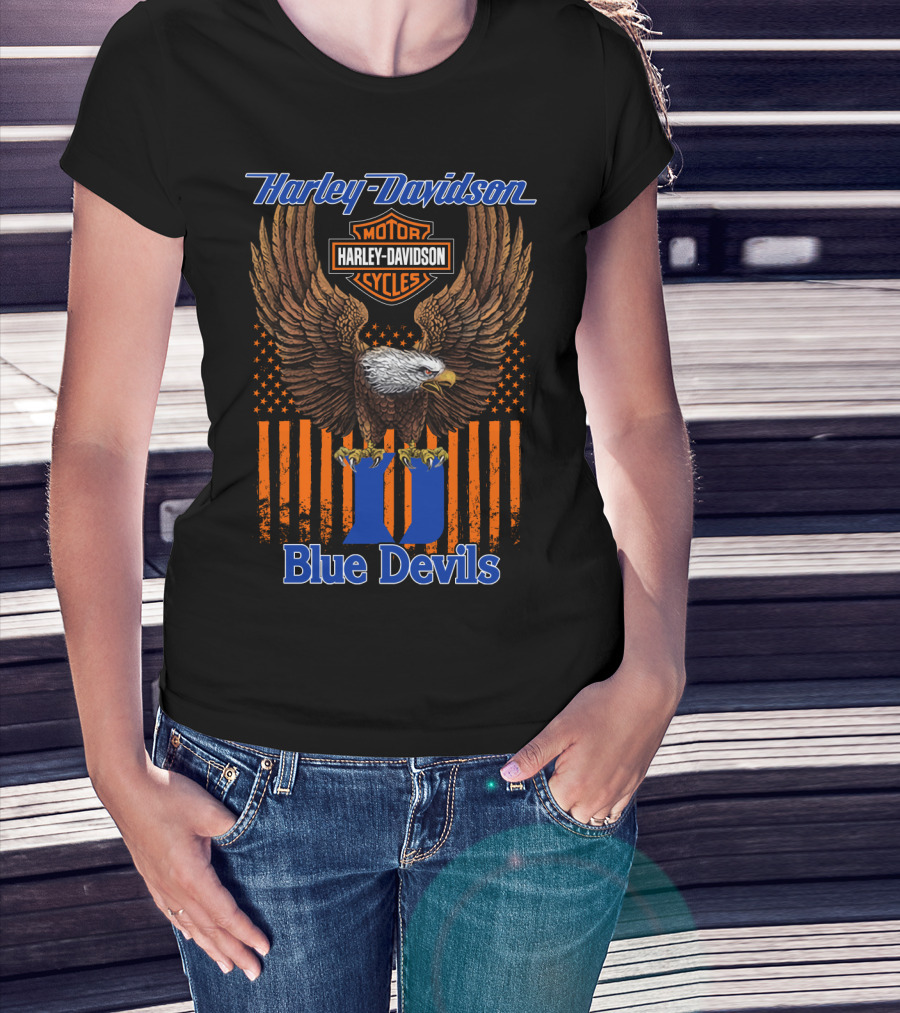 Harley Davidson Motorcycles Eagle Duke Blue Devils T-Shirt