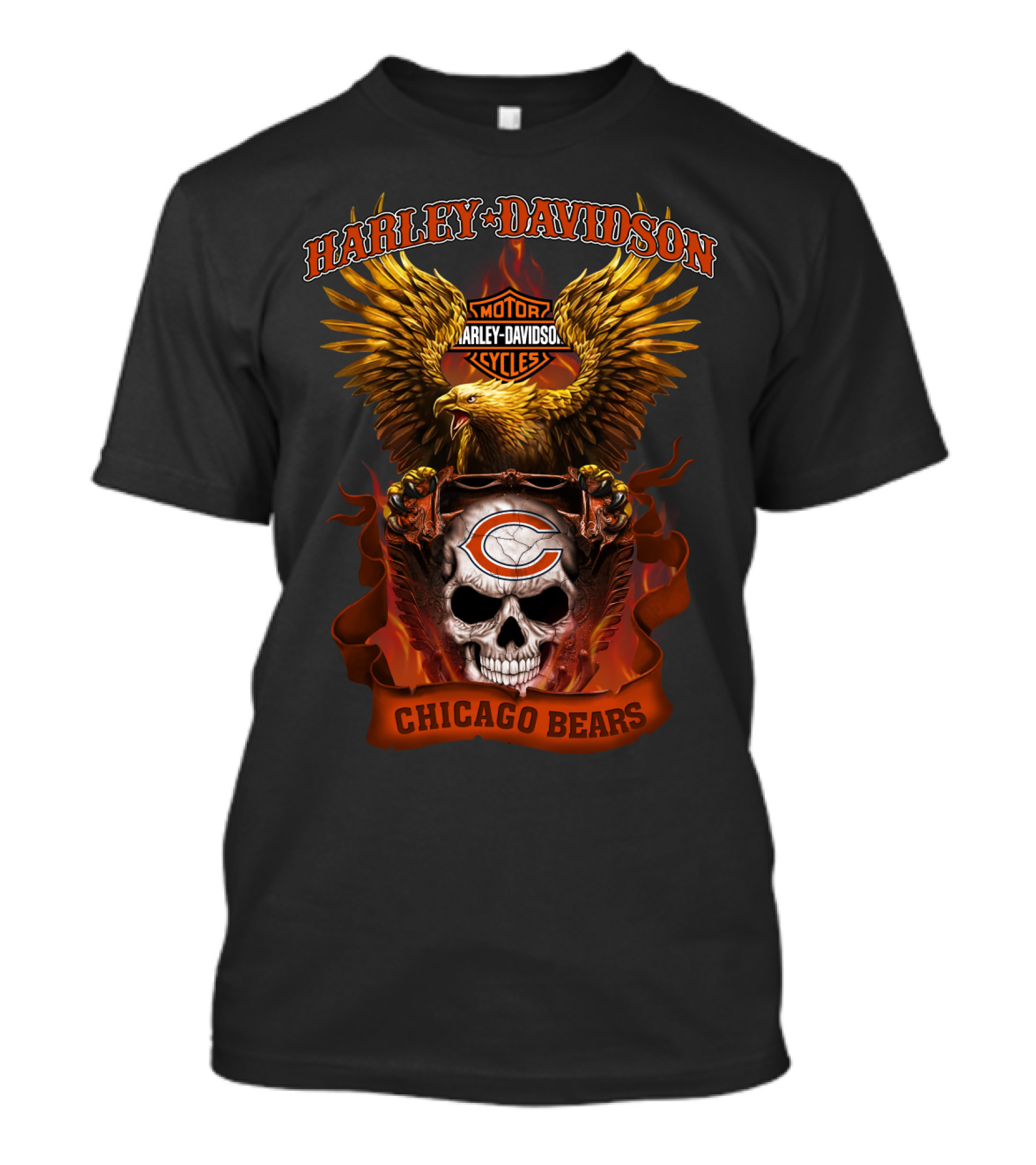 Harley Davidson Motor Cycles Chicago Bears T-Shirt