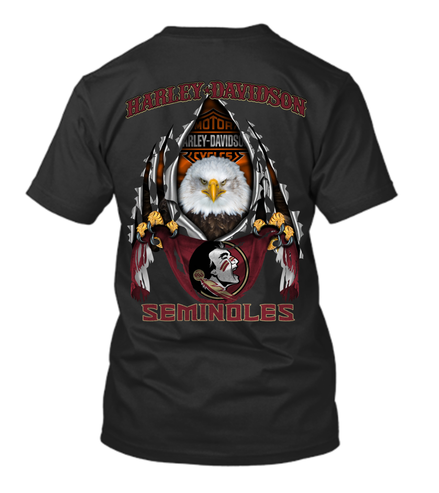 Harley Davidson Seminoles Florida State Ncaa Bald Eagle T-Shirt