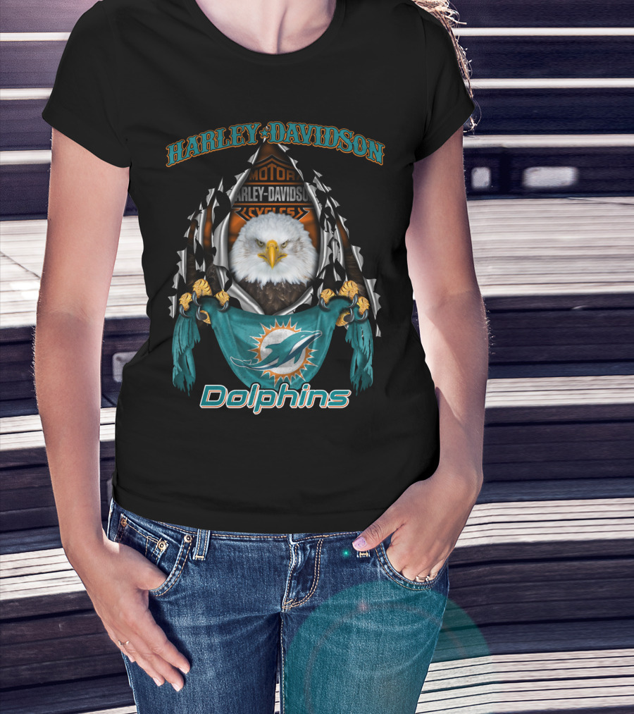 Harley Davidson Motor Cycles Dolphins Miami Nfl 03.31 T-Shirt