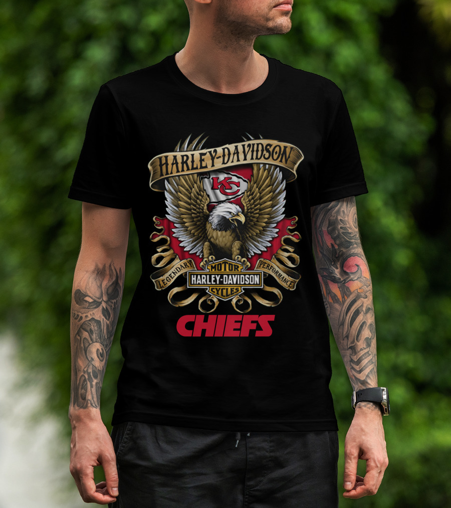 Kansas City Chiefs Harley Davidson Motor Cycles Legendary Performance T-Shirt