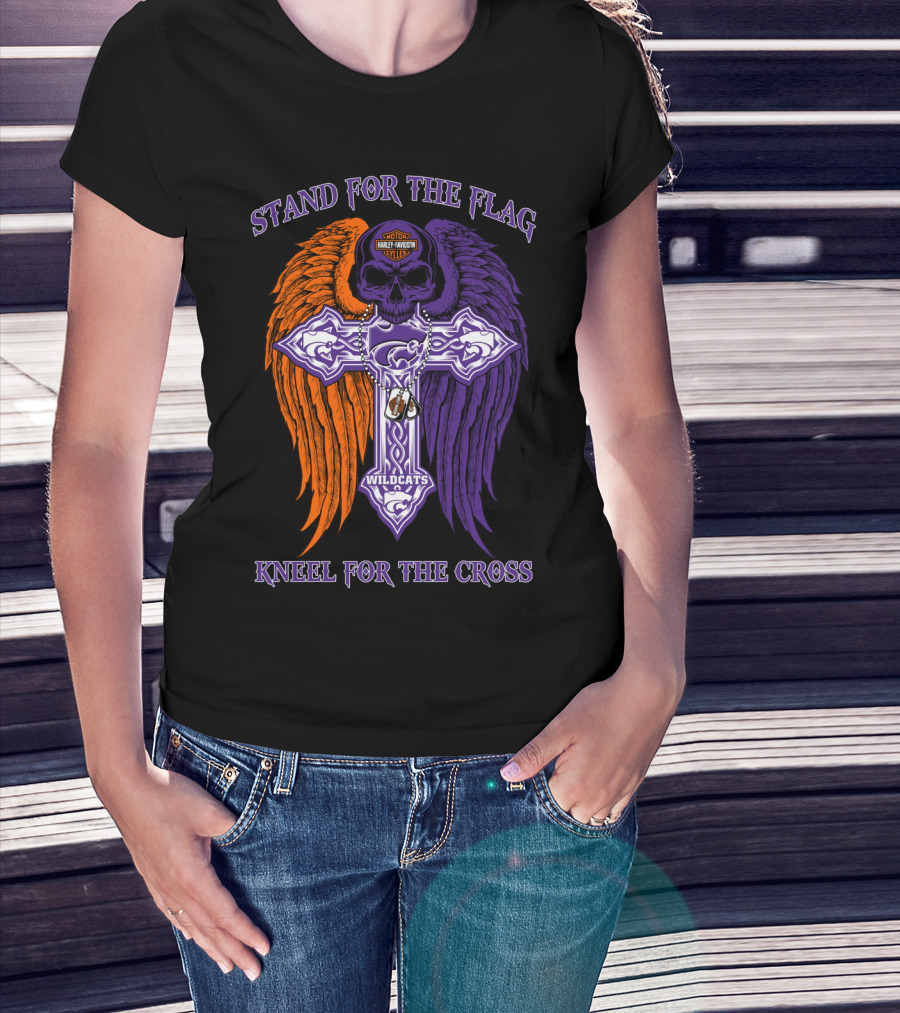 Stand For The Flag Kneel For The Cross Kansas State Wildcats T-Shirt