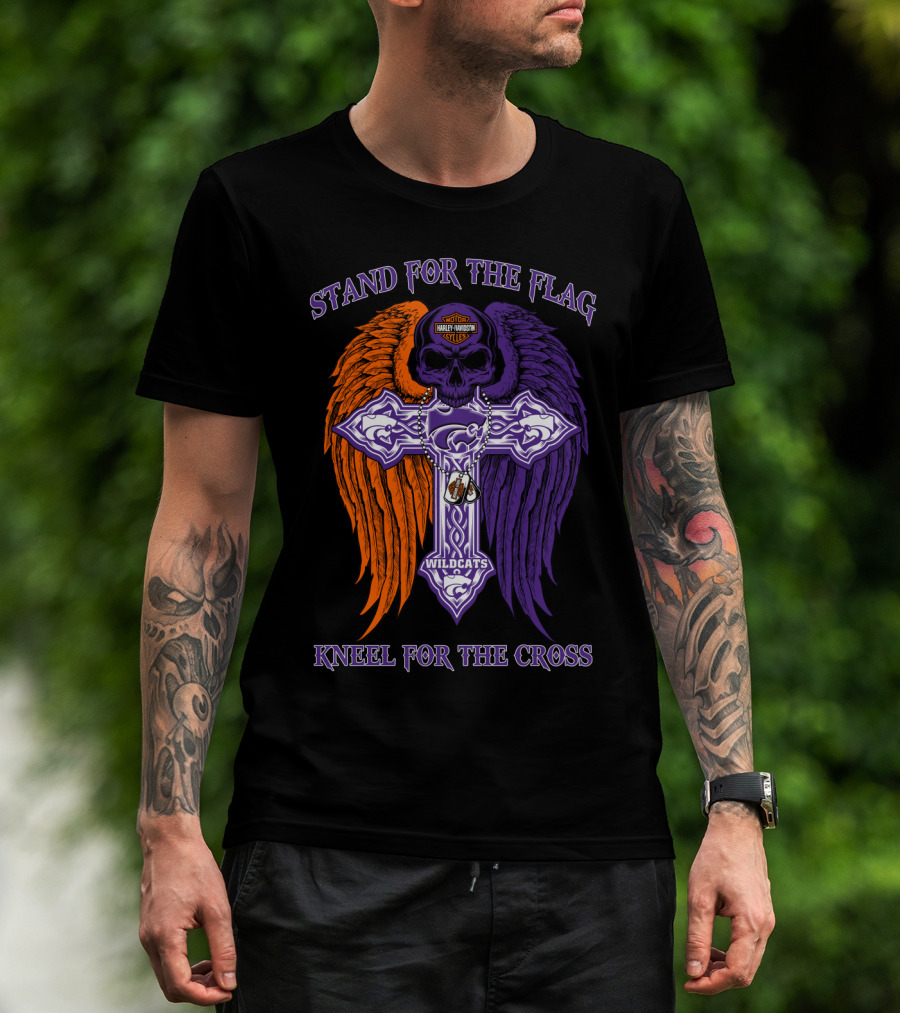 Stand For The Flag Kneel For The Cross Kansas State Wildcats T-Shirt