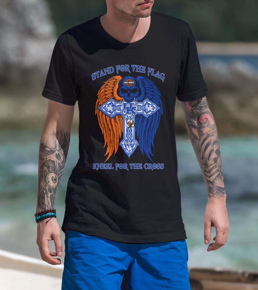 Stand For The Flag Kneel For The Cross Kentucky Wildcats T-Shirt