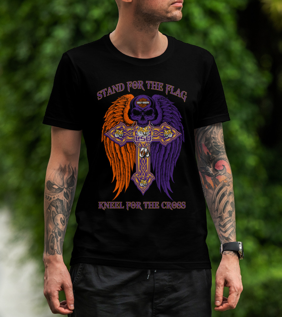 Stand For The Flag Kneel For The Cross Lsu Tigers T-Shirt
