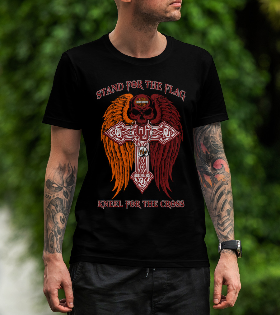 Stand For The Flag Kneel For The Cross Oklahoma Sooners T-Shirt