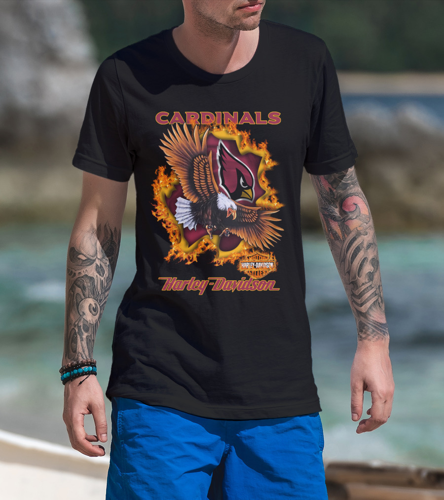 Cardinals Harley Davidson Nfl 84 Arizona Eagles Fire T-Shirt