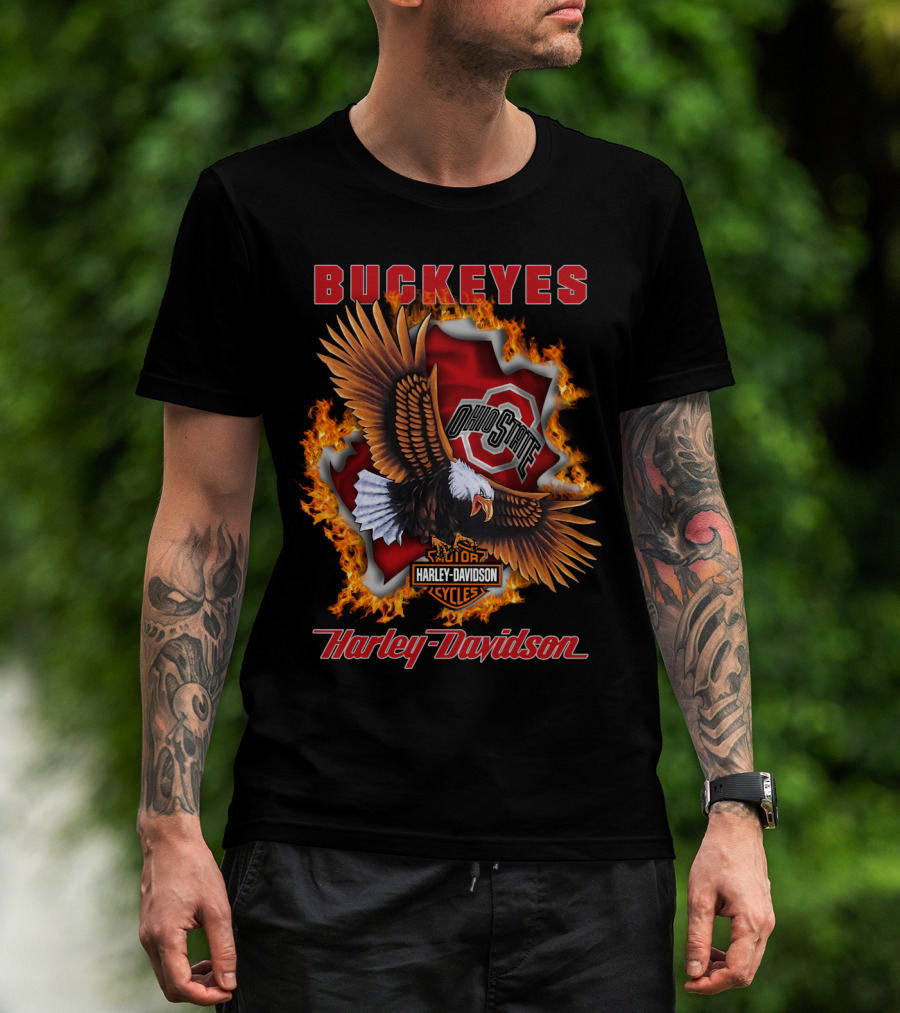 Buckeyes Ohio State Harley Davidson Cycles T-Shirt