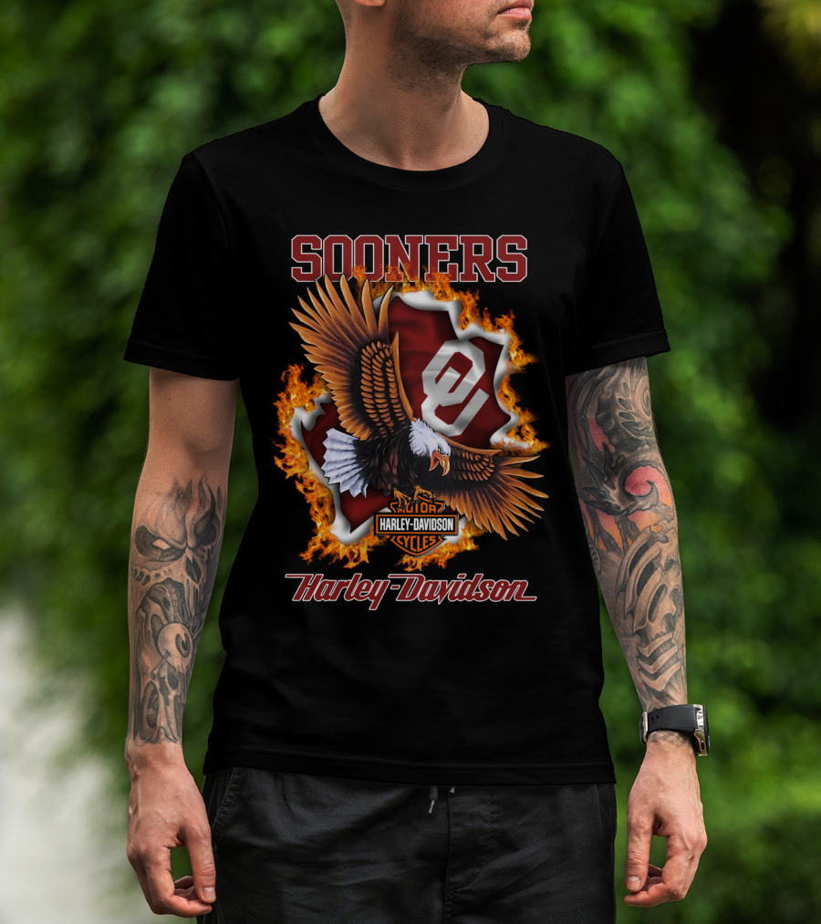 Sooners Harley Davidson Cycles Eagle Oklahoma T-Shirt