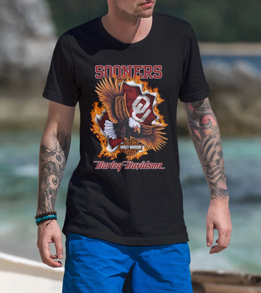 Sooners Harley Davidson Cycles Eagle Oklahoma T-Shirt