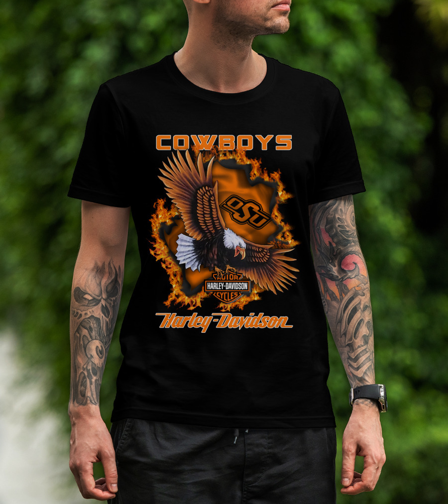 Cowboys Osu Harley Davidson Cycles Ncaa Oklahoma State T-Shirt