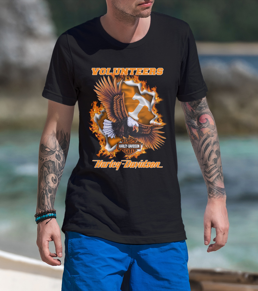 Volunteers Harley Davidson Eagle Tennessee Volunteers T-Shirt