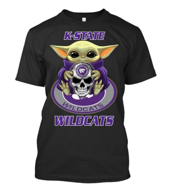 K-State Wildcats Baby Yoda Skull Yd1404 Kansas State Wildcats T-Shirt