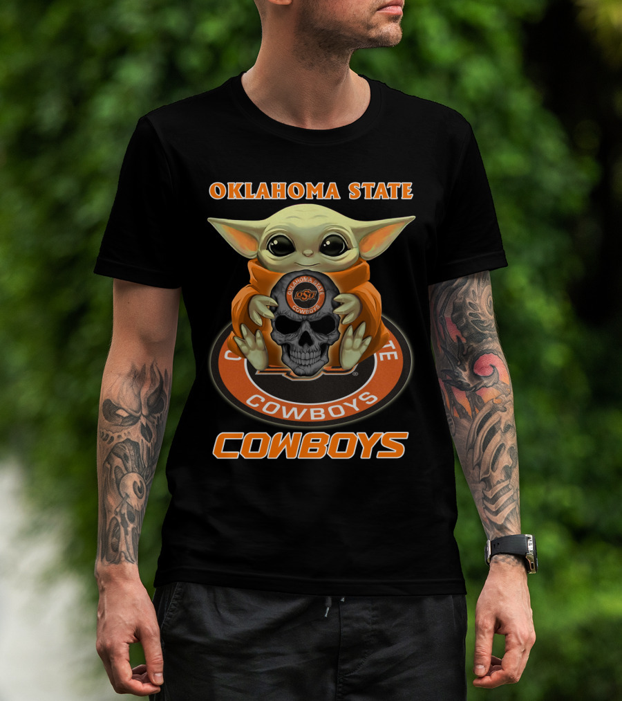 Oklahoma State Cowboys Baby Alien Holding Osu Skull T-Shirt