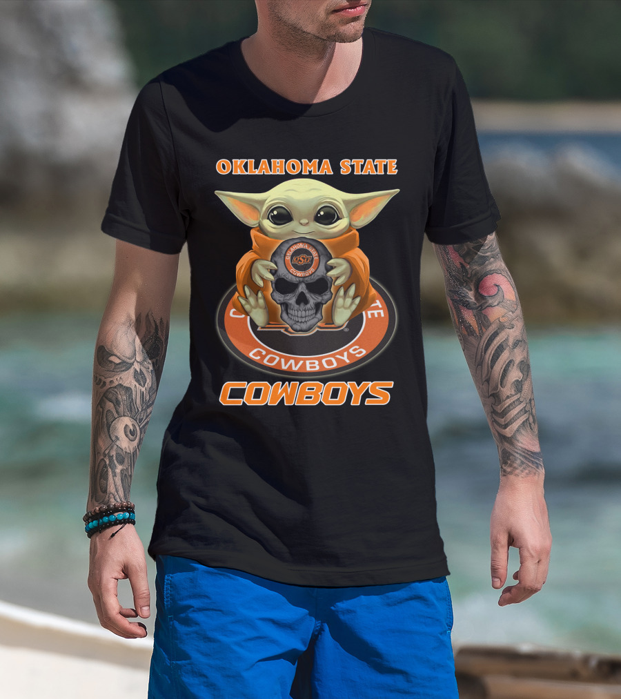 Oklahoma State Cowboys Baby Alien Holding Osu Skull T-Shirt
