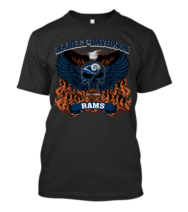 Harley Davidson Los Angeles Rams Nfl Motorcycles T-Shirt