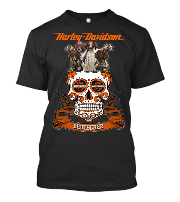 Harley Davidson Deutscher Hl Dog German Shorthaired Pointer T-Shirt