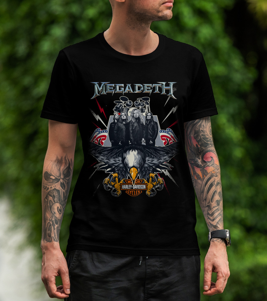 Megadeth Harley Davidson Cycles Band T-Shirt