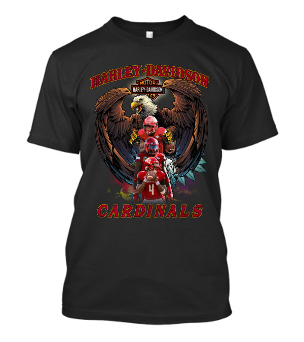 Harley Davidson Motor Louisville Cardinals Football Eagle T-Shirt