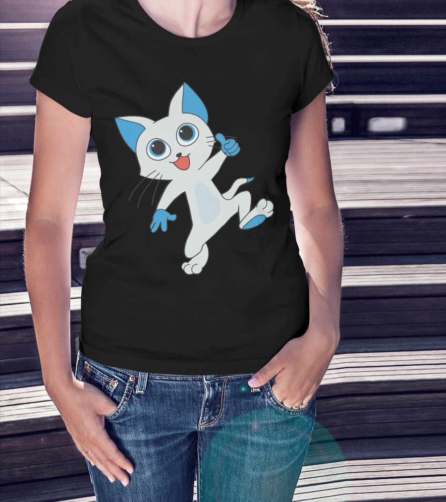 Fairy Tail Happy Cat Playful Dance T-Shirt