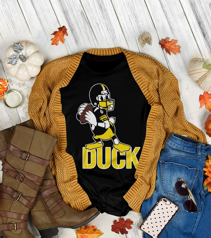 Pittsburgh Football Duck Hodges Quarterback Cartoon T-Shirt