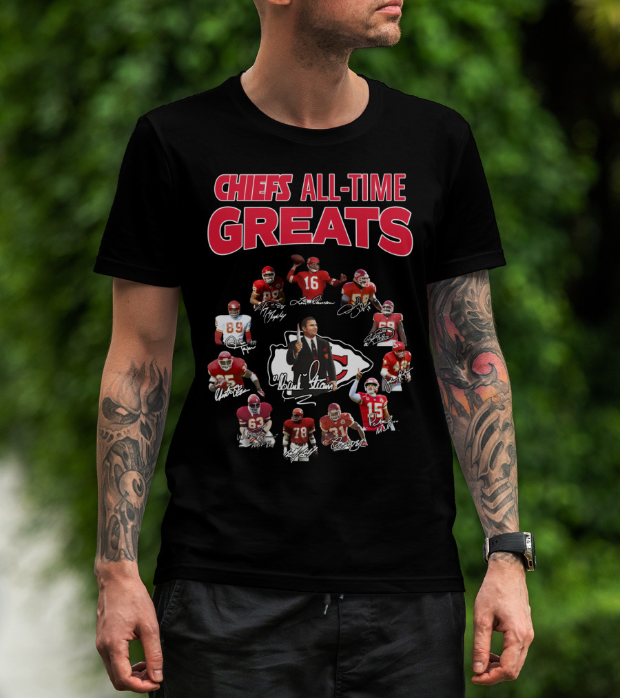 Chiefs All-Time Greats Legends Signatures NFL Stars T-Shirt