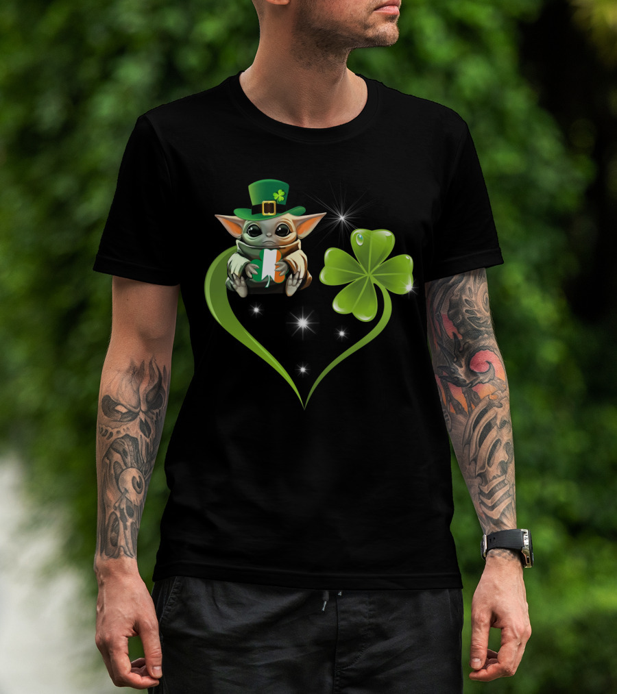 Yoda Shamrock Heart St. Patrick's Day T-Shirt