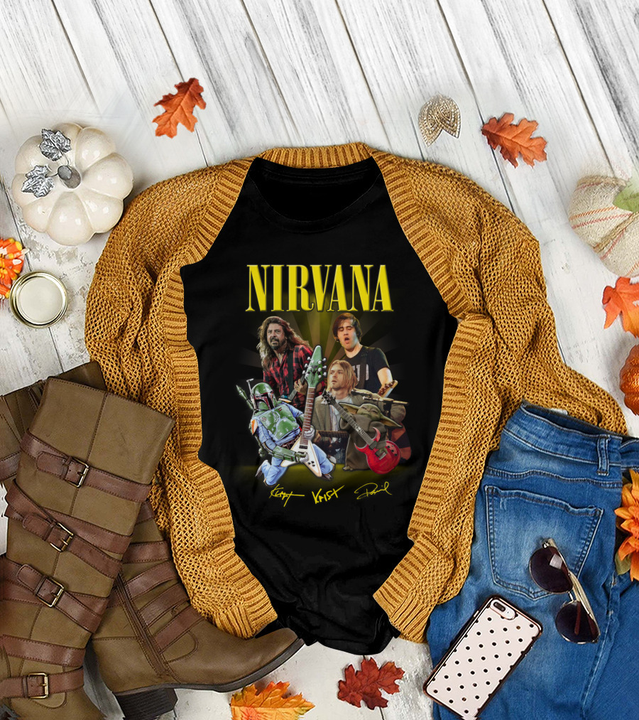 Nirvana Kurt Krist Dave Featuring Star Wars Characters T-Shirt