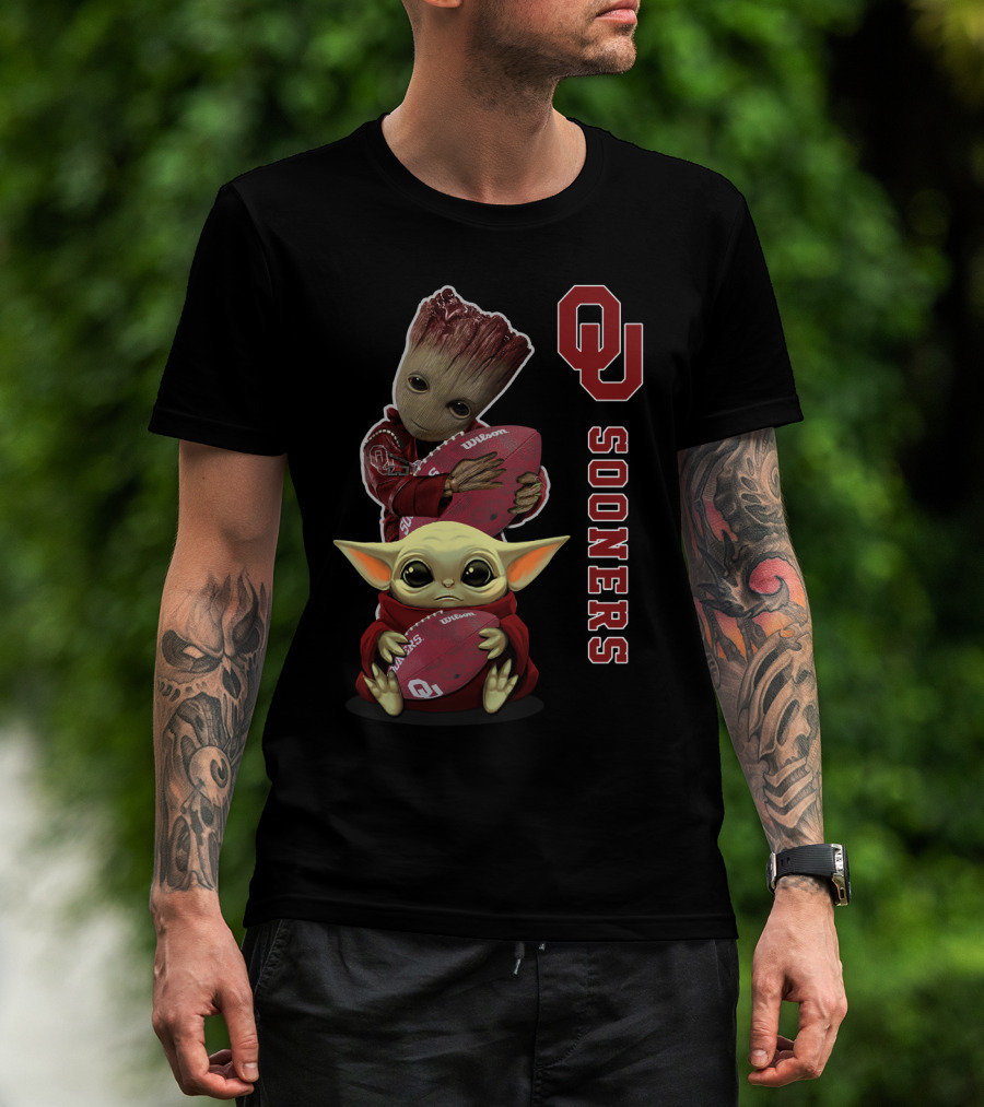 Ou Sooners Ncaa Football Groot Baby Yoda T-Shirt