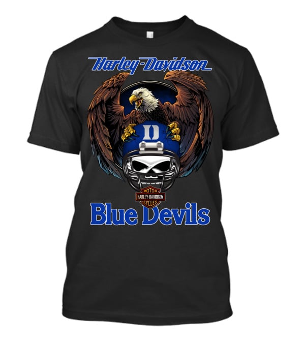 Harley Davidson Blue Devils Eagle Helmet Motorcycles T-Shirt