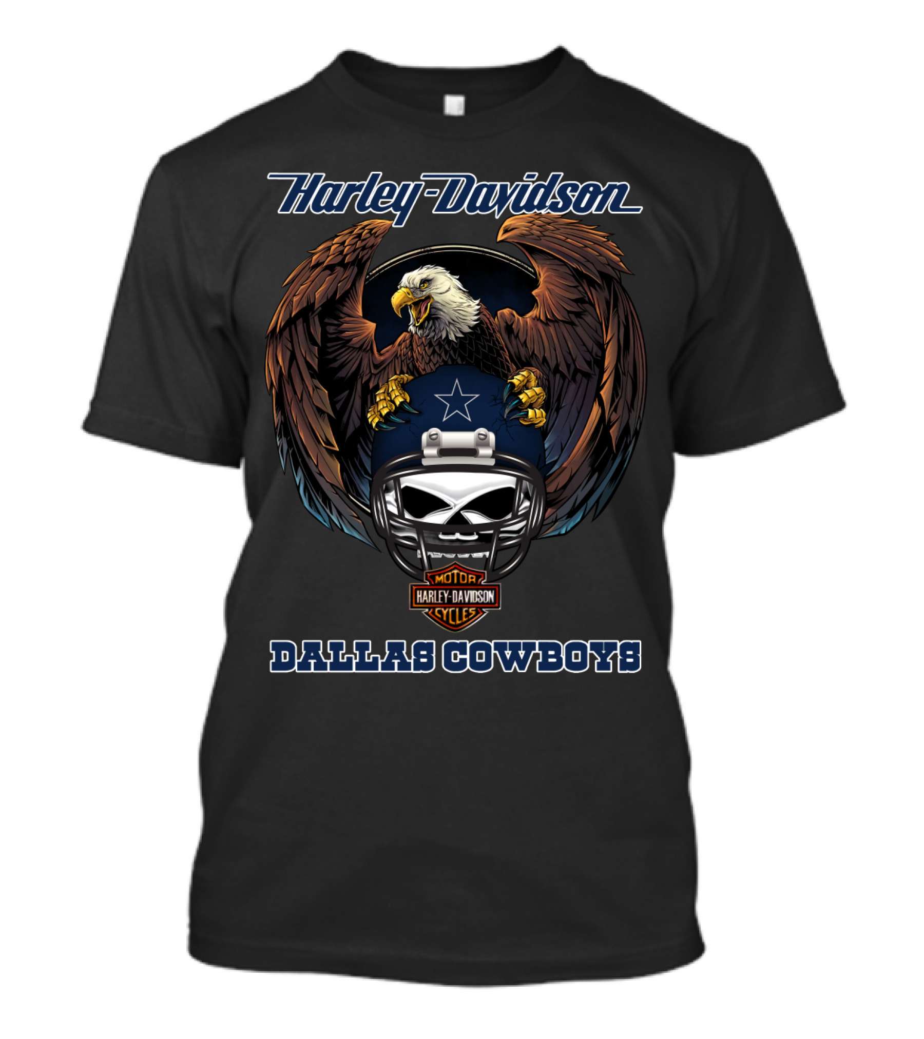 Harley Davidson Dallas Cowboys Nfl Eagles Motorcycle Helmets T-Shirt