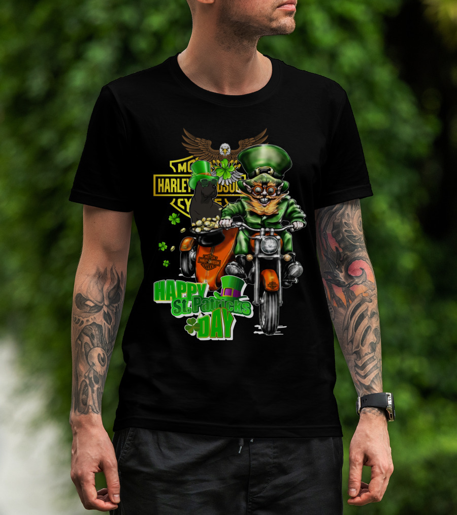 Harley Davidson Motorcycles Happy St. Patricks Day Cane Corso T-Shirt