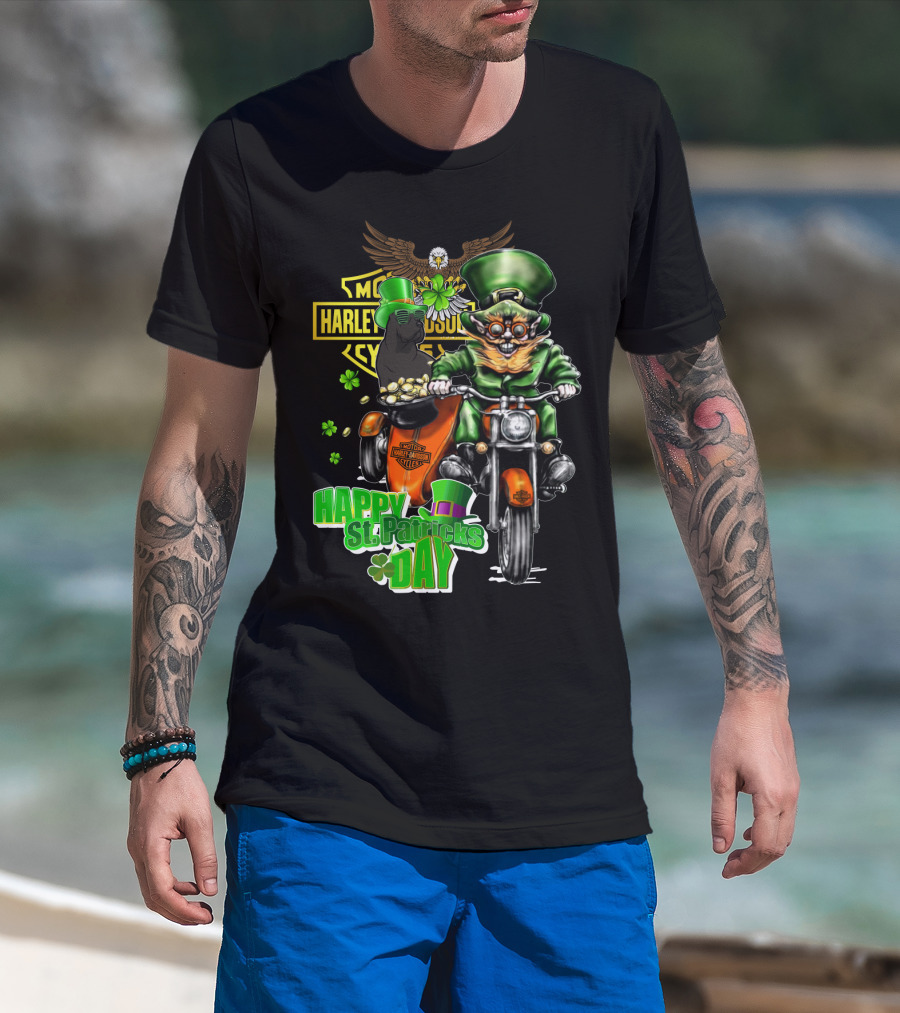 Harley Davidson Motorcycles Happy St. Patricks Day Cane Corso T-Shirt