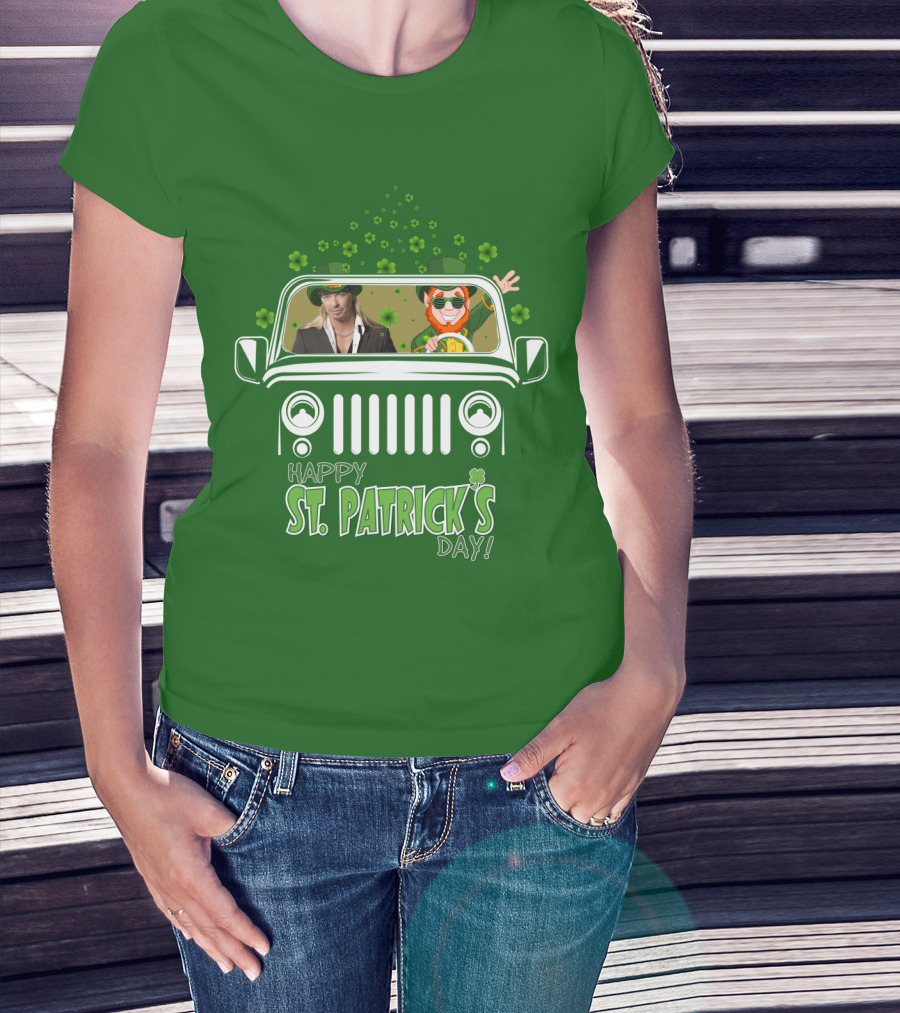 Bret Michaels St. Patrick's Day Jeep With Leprechaun And Shamrocks T-Shirt