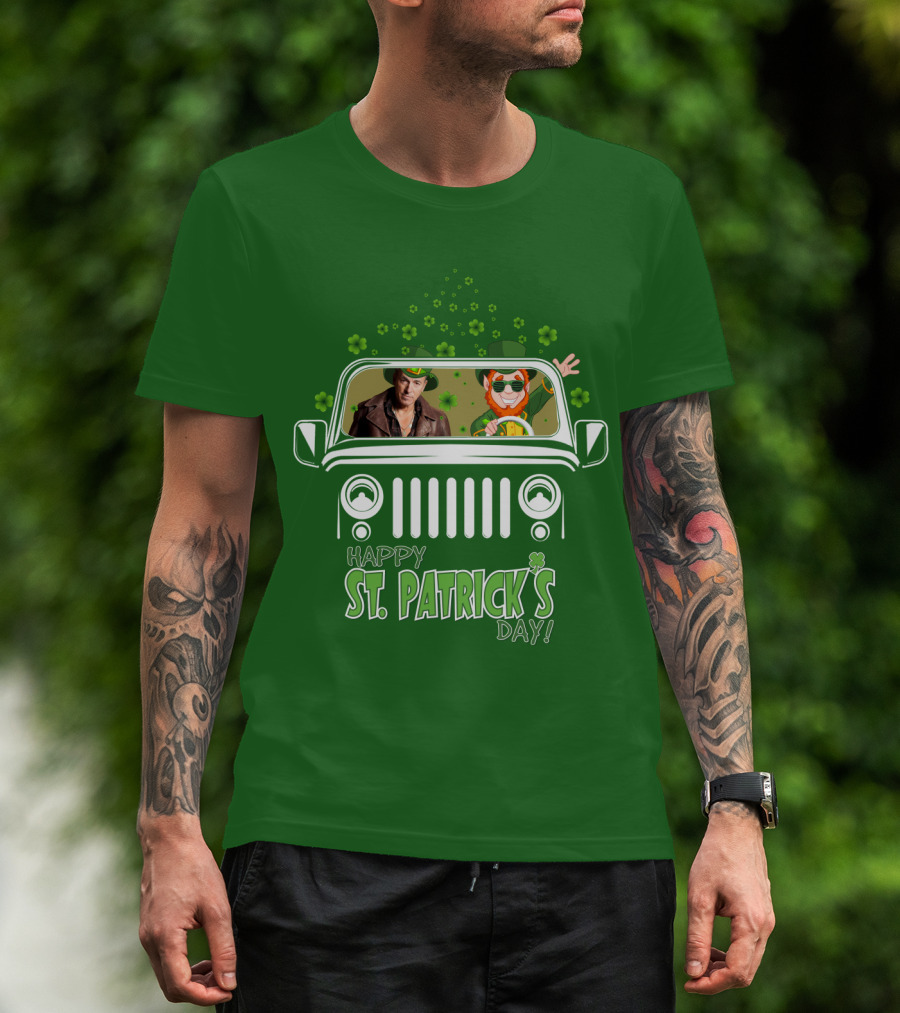 Happy St. Patrick's Day Bruce Springsteen Jeep Shamrock T-Shirt
