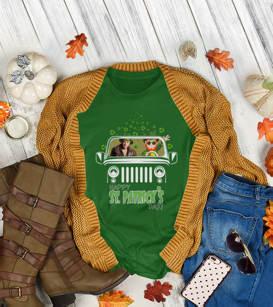 Happy St. Patrick's Day Bruce Springsteen Jeep Shamrock T-Shirt